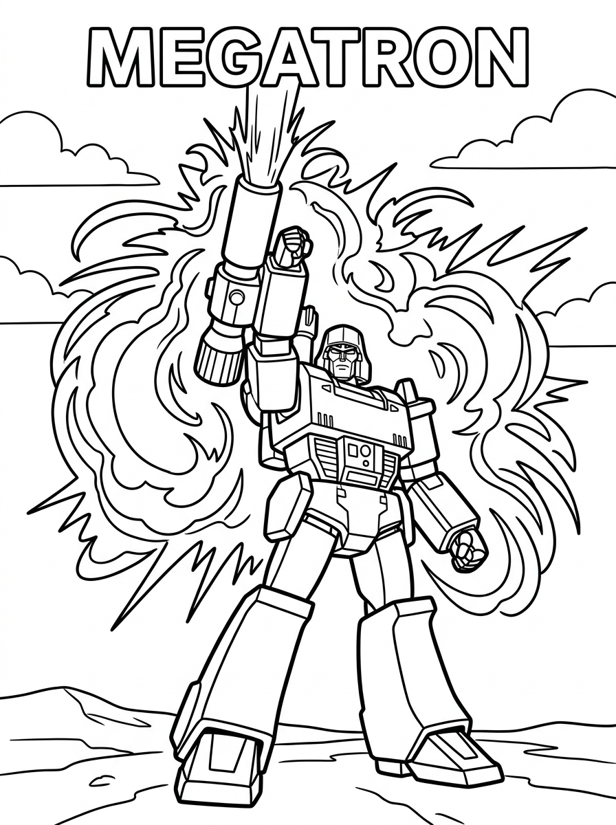 Megatron Coloring Pages 4 free Megatron coloring pages for kids