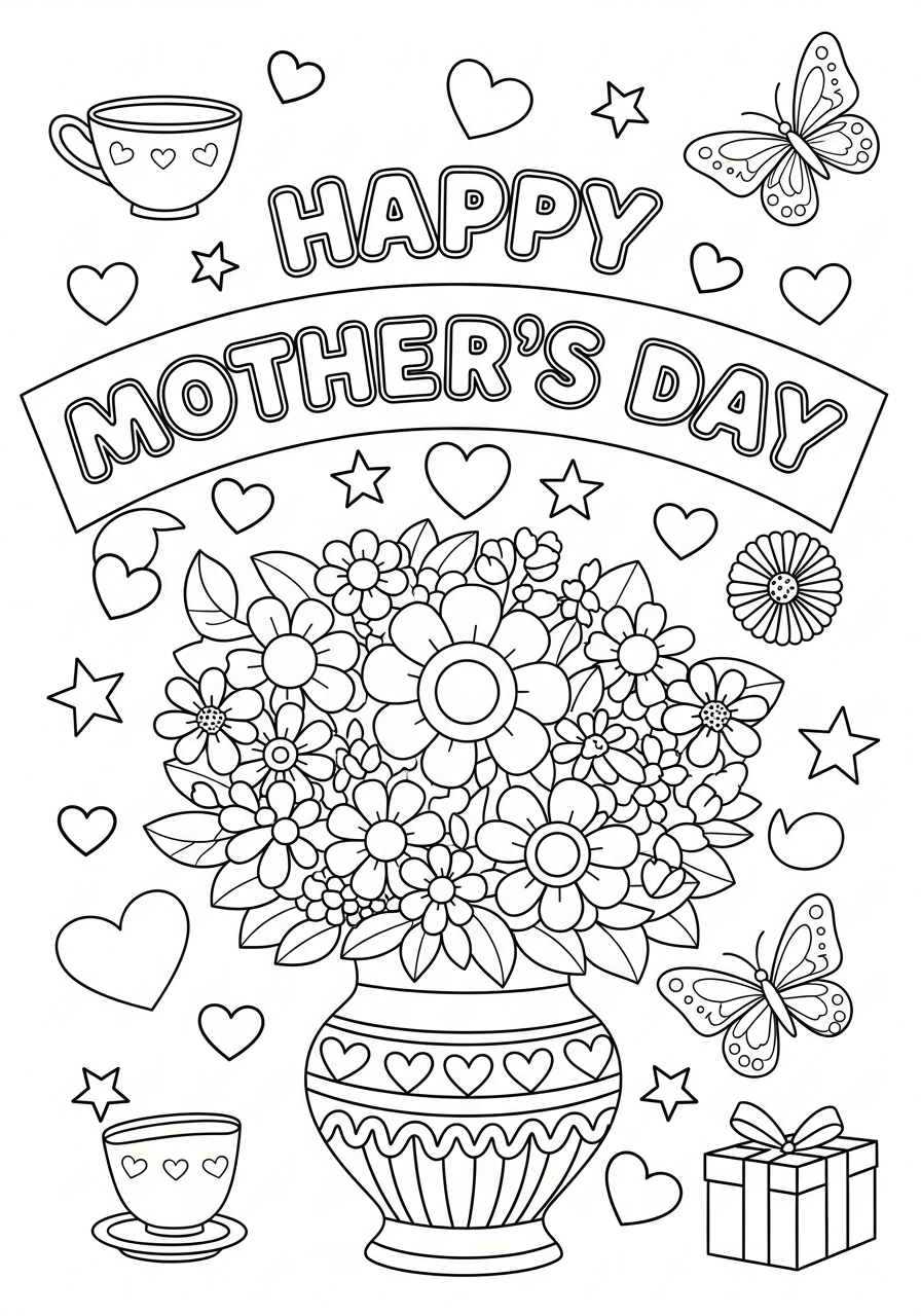 Mother’s Day coloring pages for adults