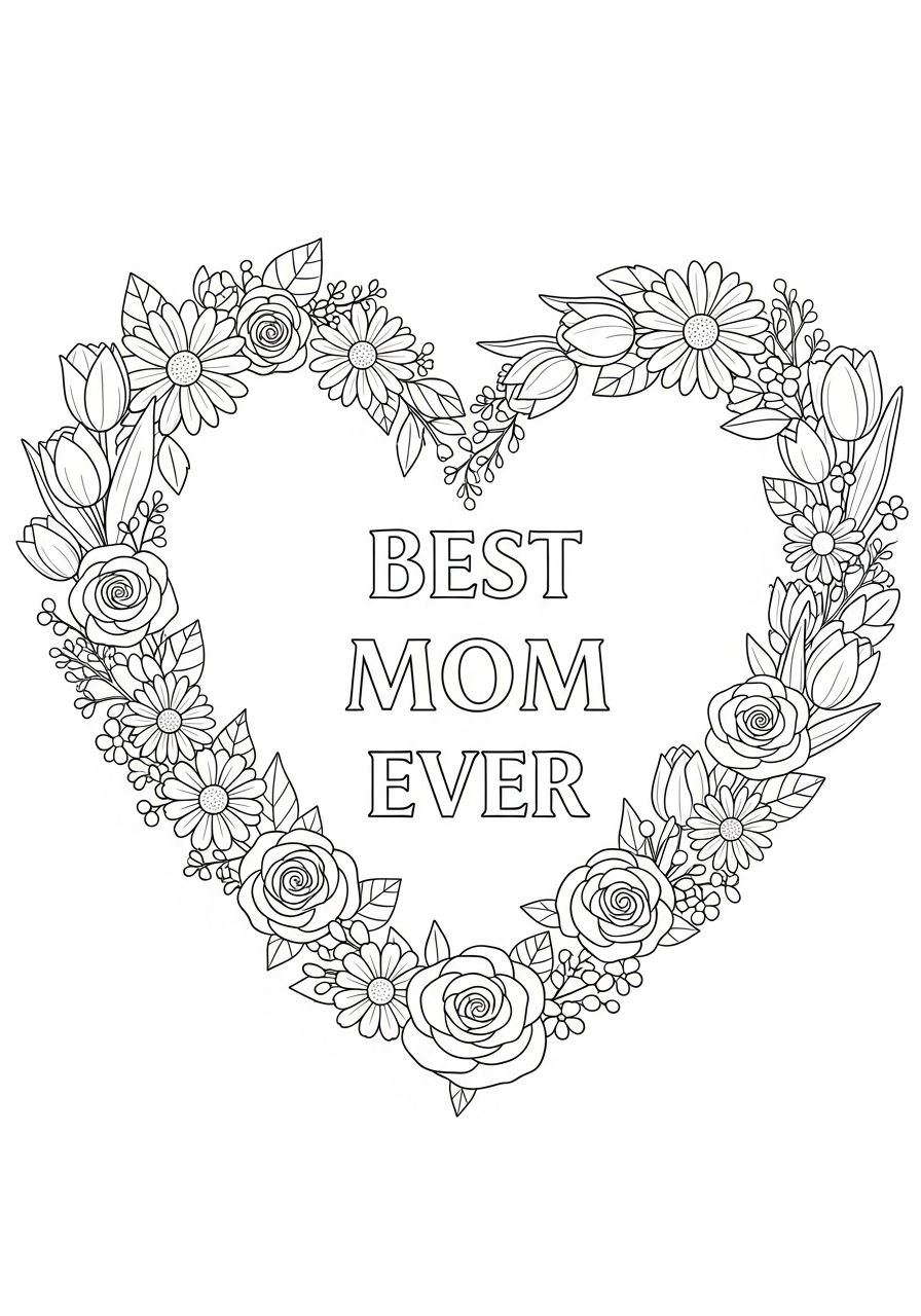 cute coloring pages Mother’s Day
