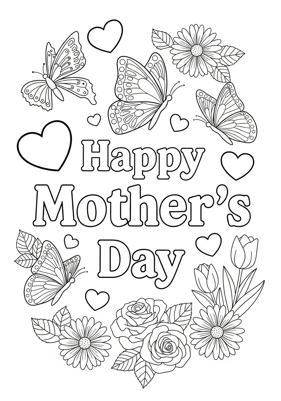 Mother’s Day coloring pages for kids