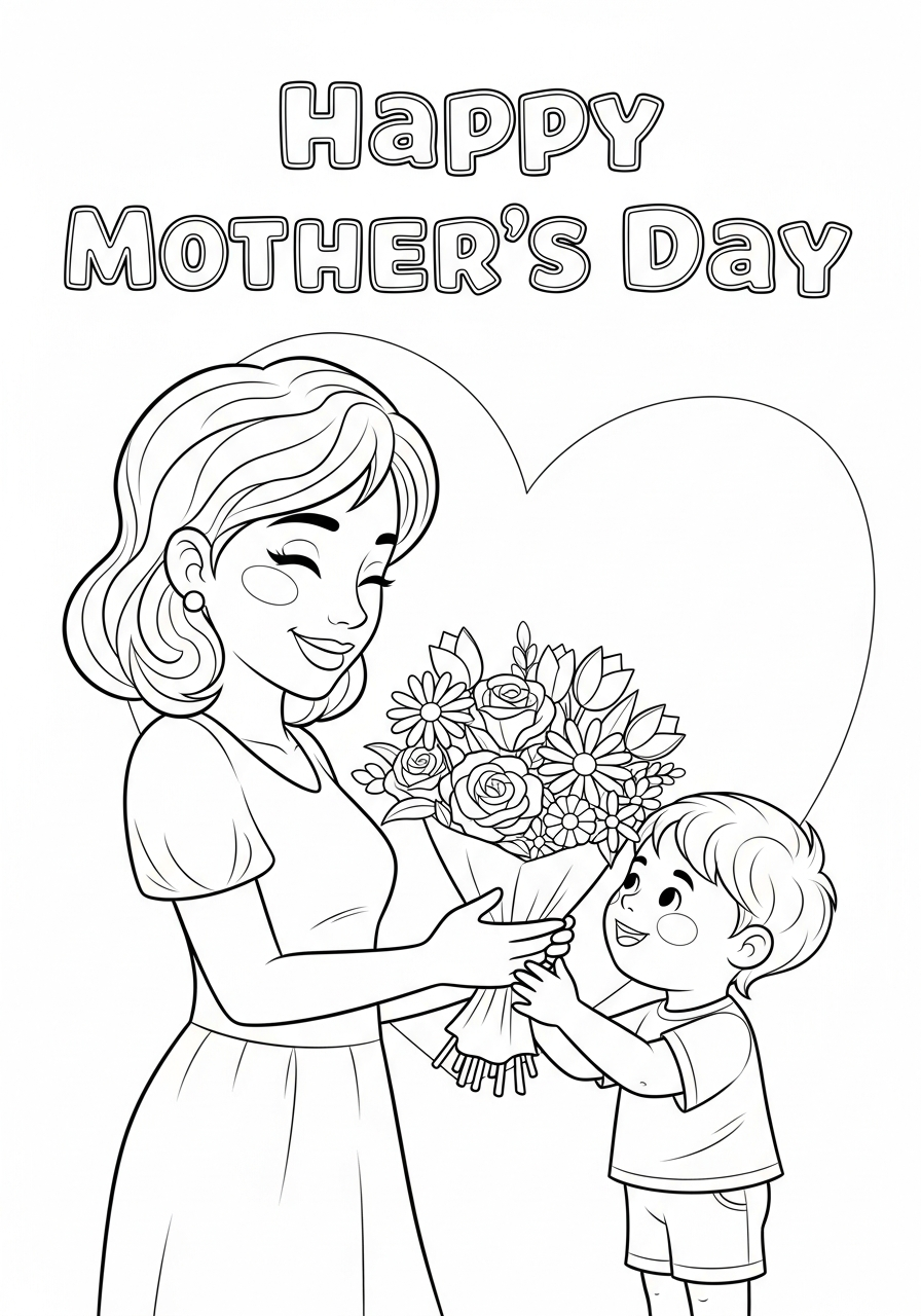 coloring Mother’s Day pages