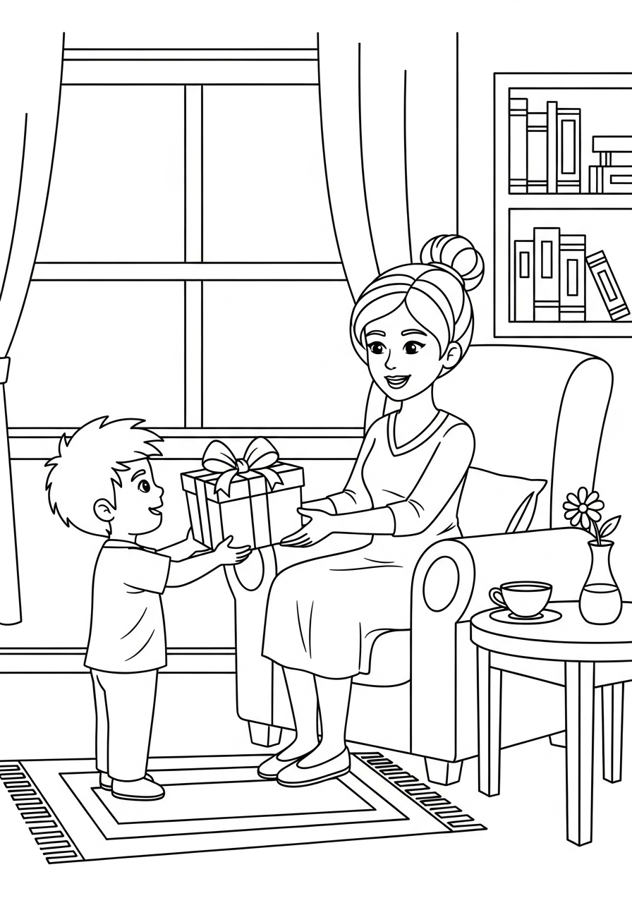 Mother’s Day decorations coloring pages