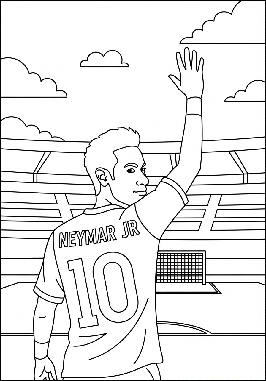 Neymar Coloring Pages 12 free Neymar tree coloring pages