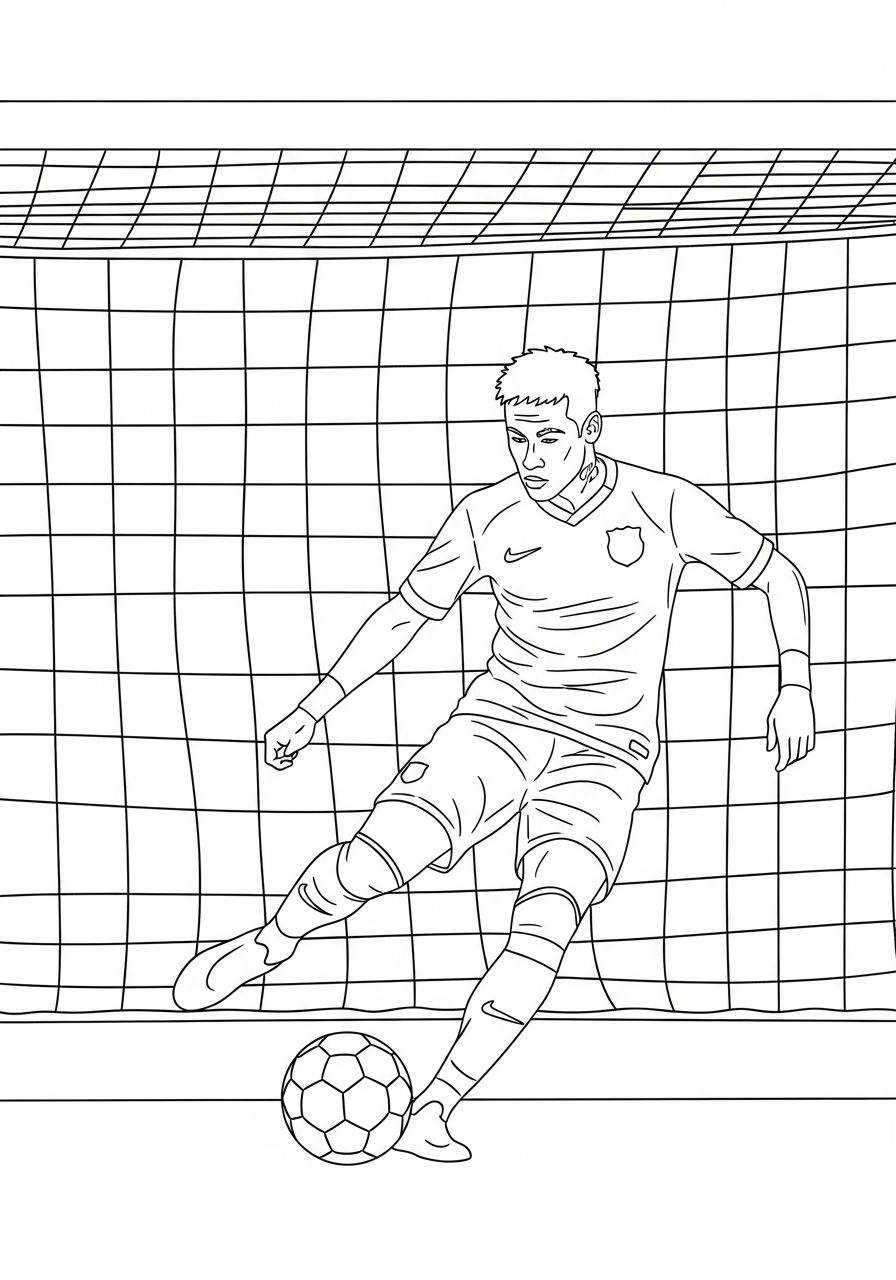 Neymar Coloring Pages 3 detailed Neymar coloring pages for adults
