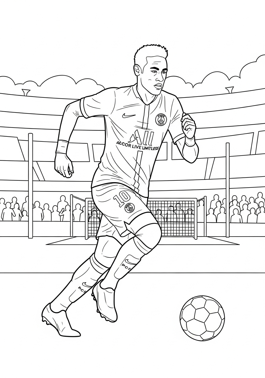 Neymar Coloring Pages 6 Neymar ornaments coloring pages