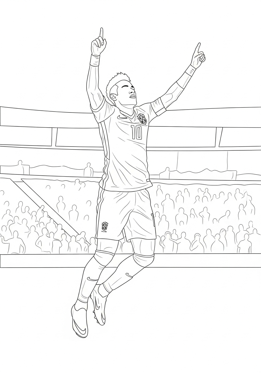 Neymar Coloring Pages 9 free printable Neymar coloring pages for adults