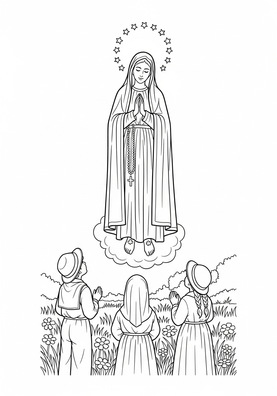 Our Lady of Fátima Coloring Pages 12 free printable Our Lady of Fátima coloring pages 1