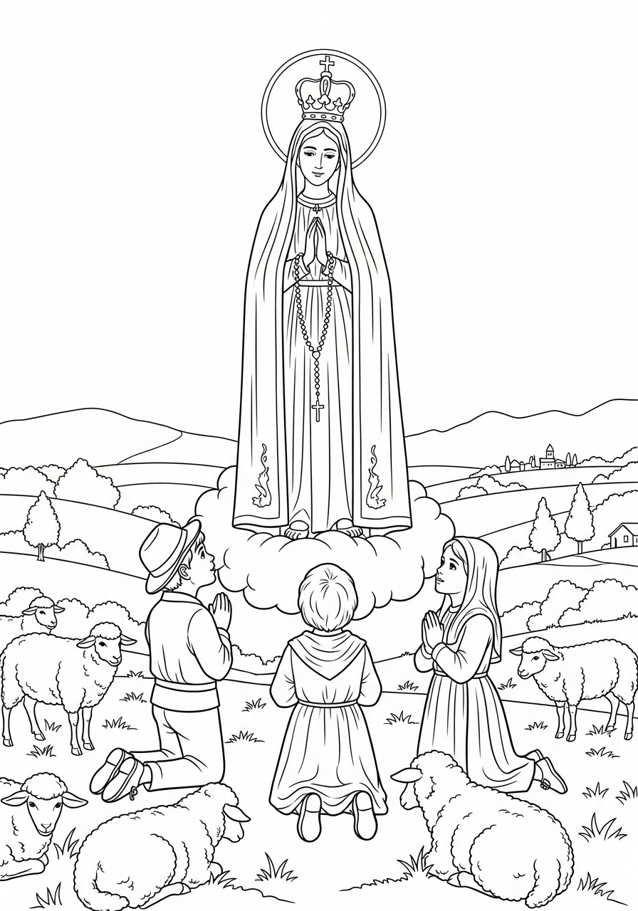 Our Lady of Fátima Coloring Pages 13 Our Lady of Fátima themed coloring pages