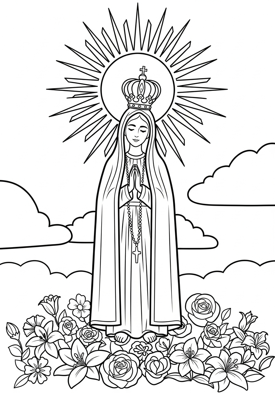 Our Lady of Fátima Coloring Pages 14 free coloring pages Our Lady of Fátima
