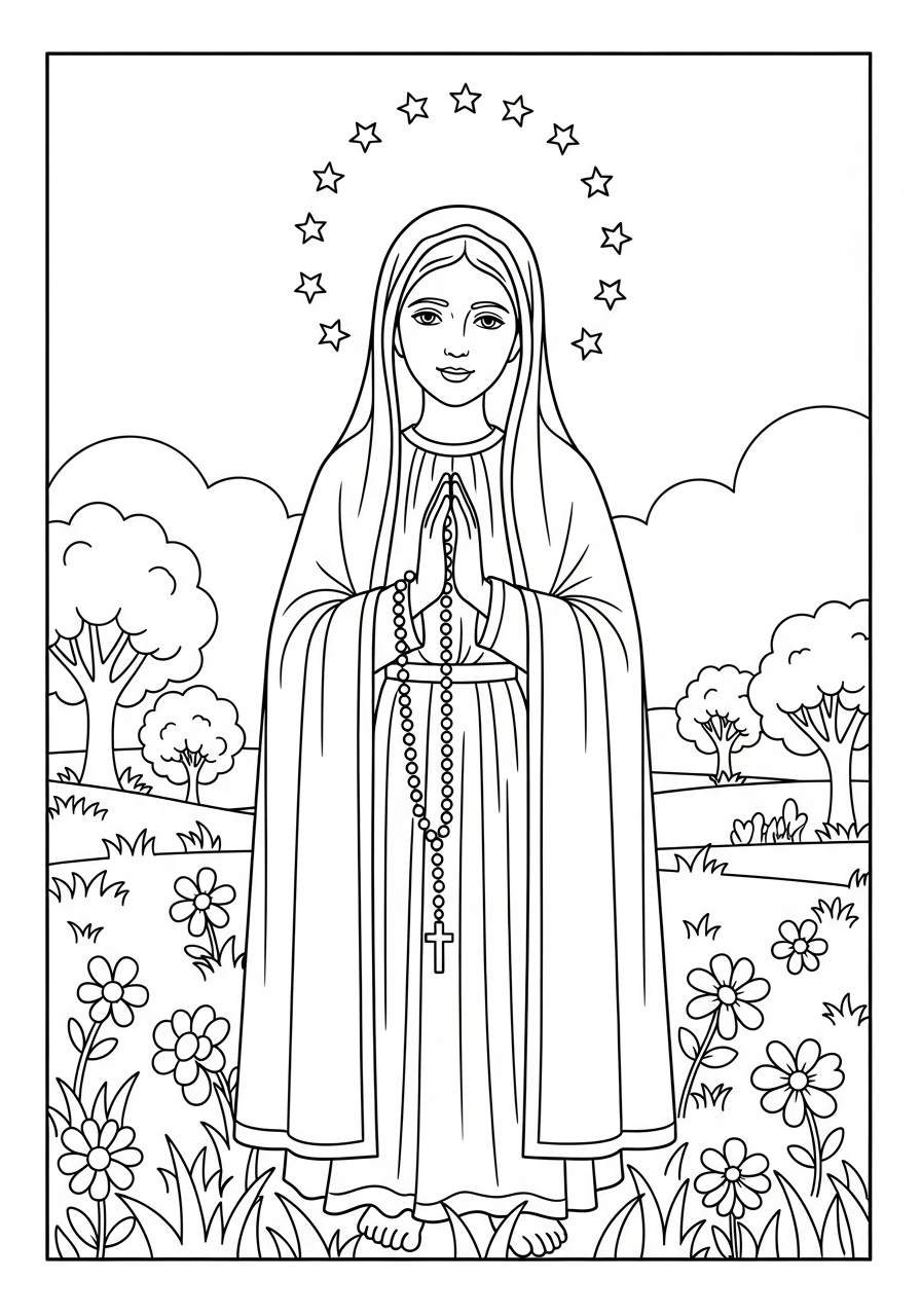Our Lady of Fátima Coloring Pages 16 hard Our Lady of Fátima coloring pages