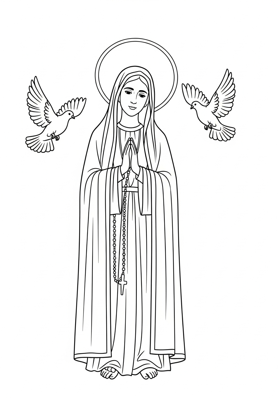 Our Lady of Fátima Coloring Pages 18 free Our Lady of Fátima tree coloring pages