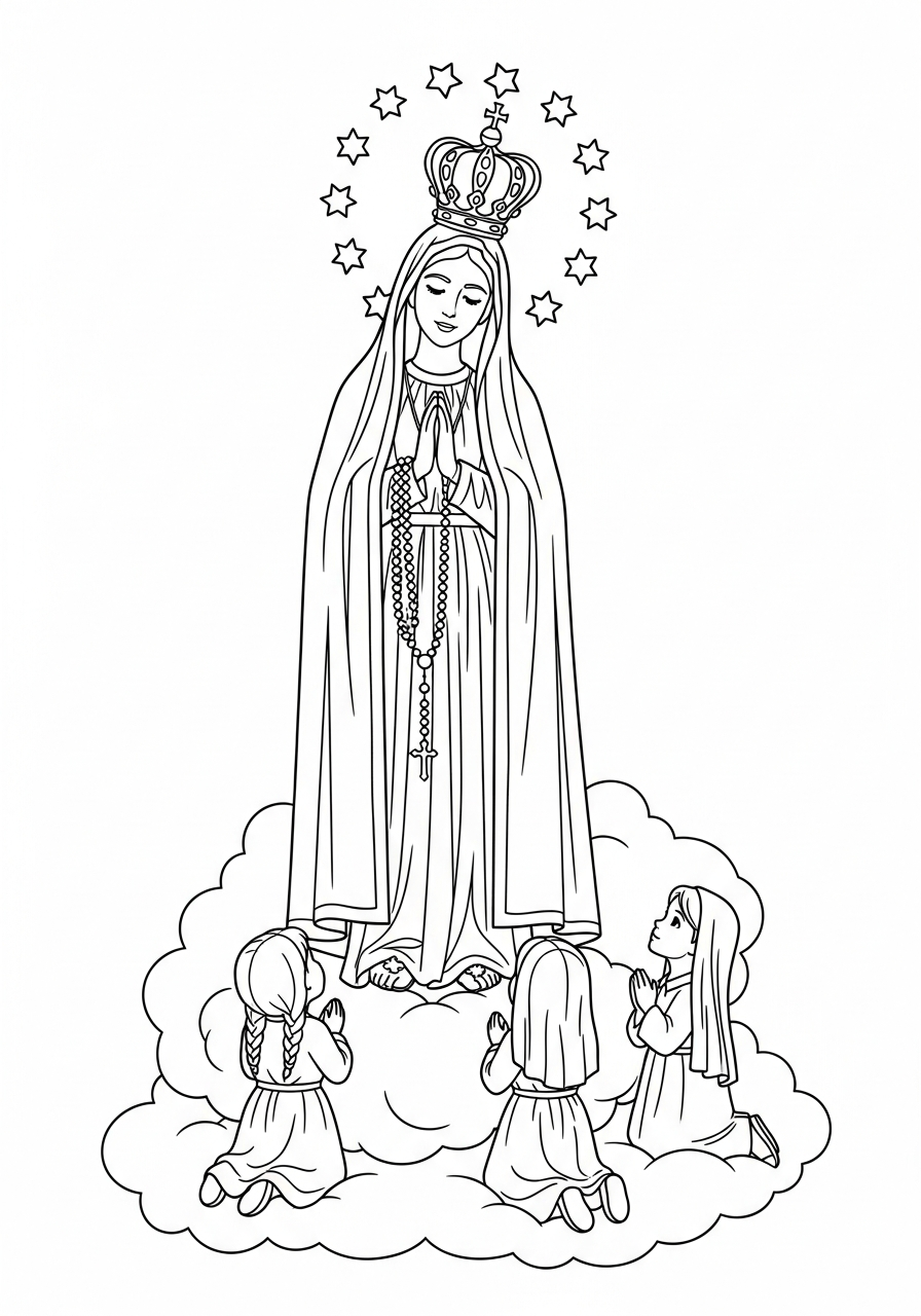 Our Lady of Fátima Coloring Pages 19 free printable Our Lady of Fátima coloring pages 2
