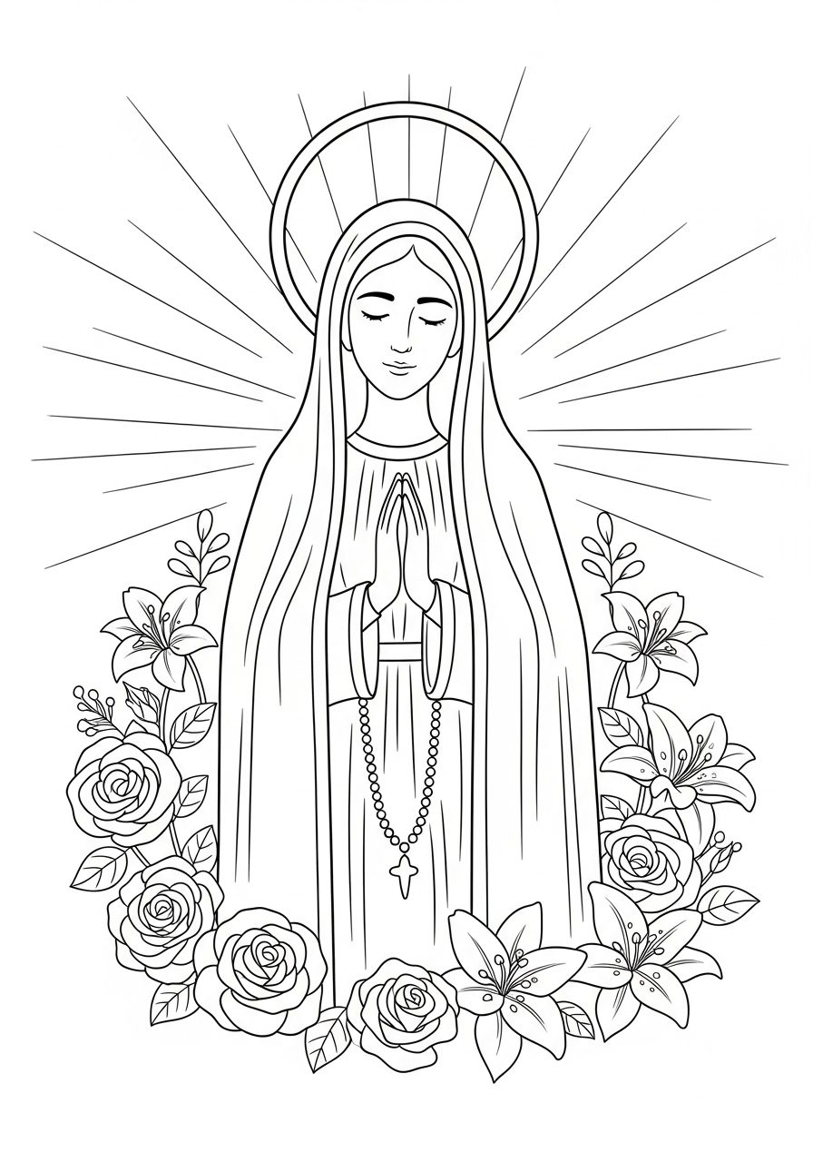 Our Lady of Fátima Coloring Pages 4 free coloring Our Lady of Fátima pages