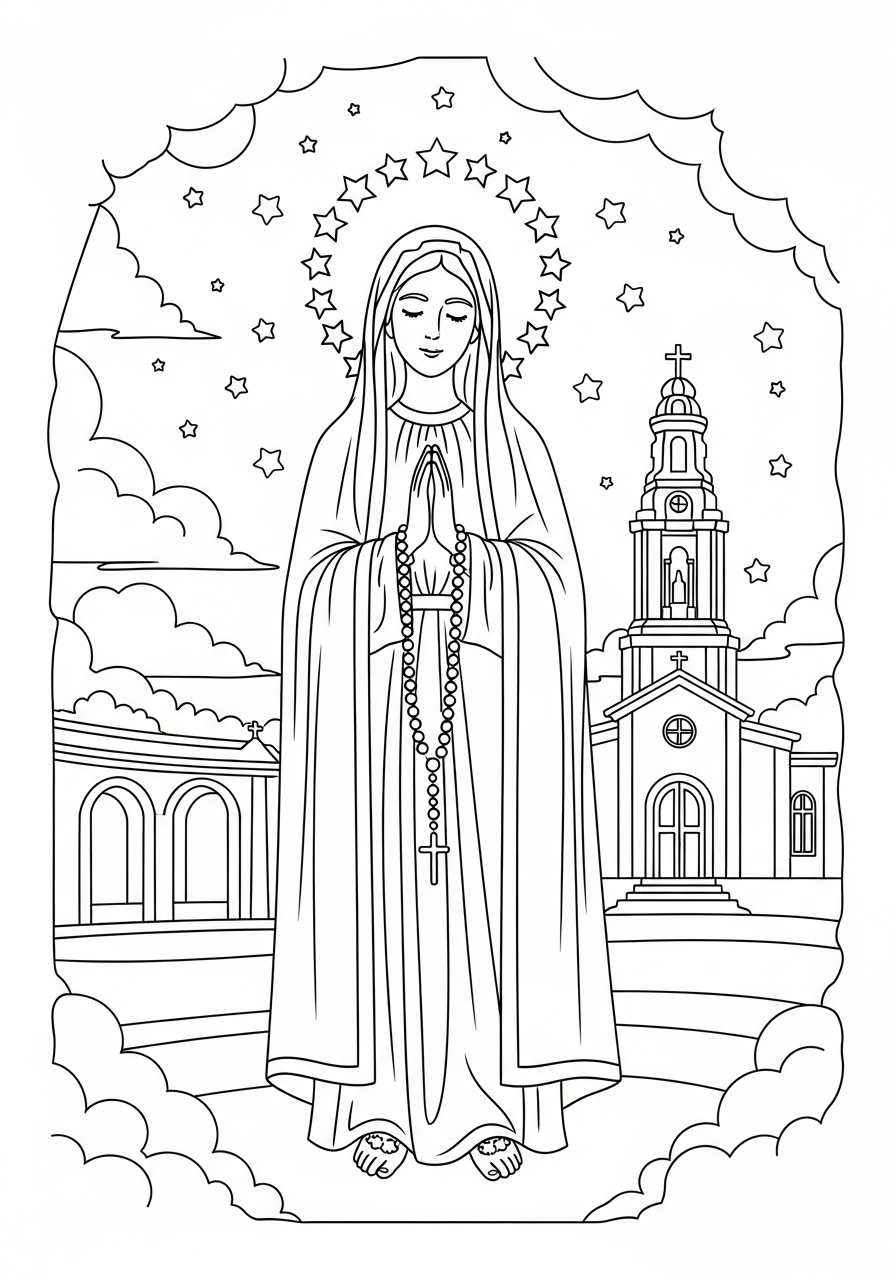 Our Lady of Fátima Coloring Pages 6 Our Lady of Fátima ornament coloring pages