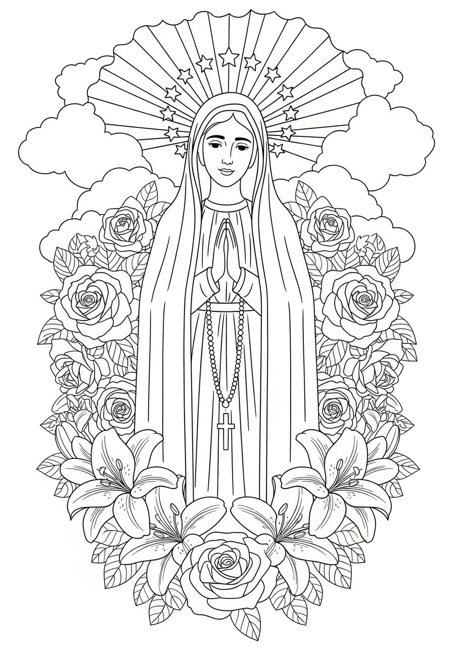 Our Lady of Fátima Coloring Pages 7 adult Our Lady of Fátima coloring pages
