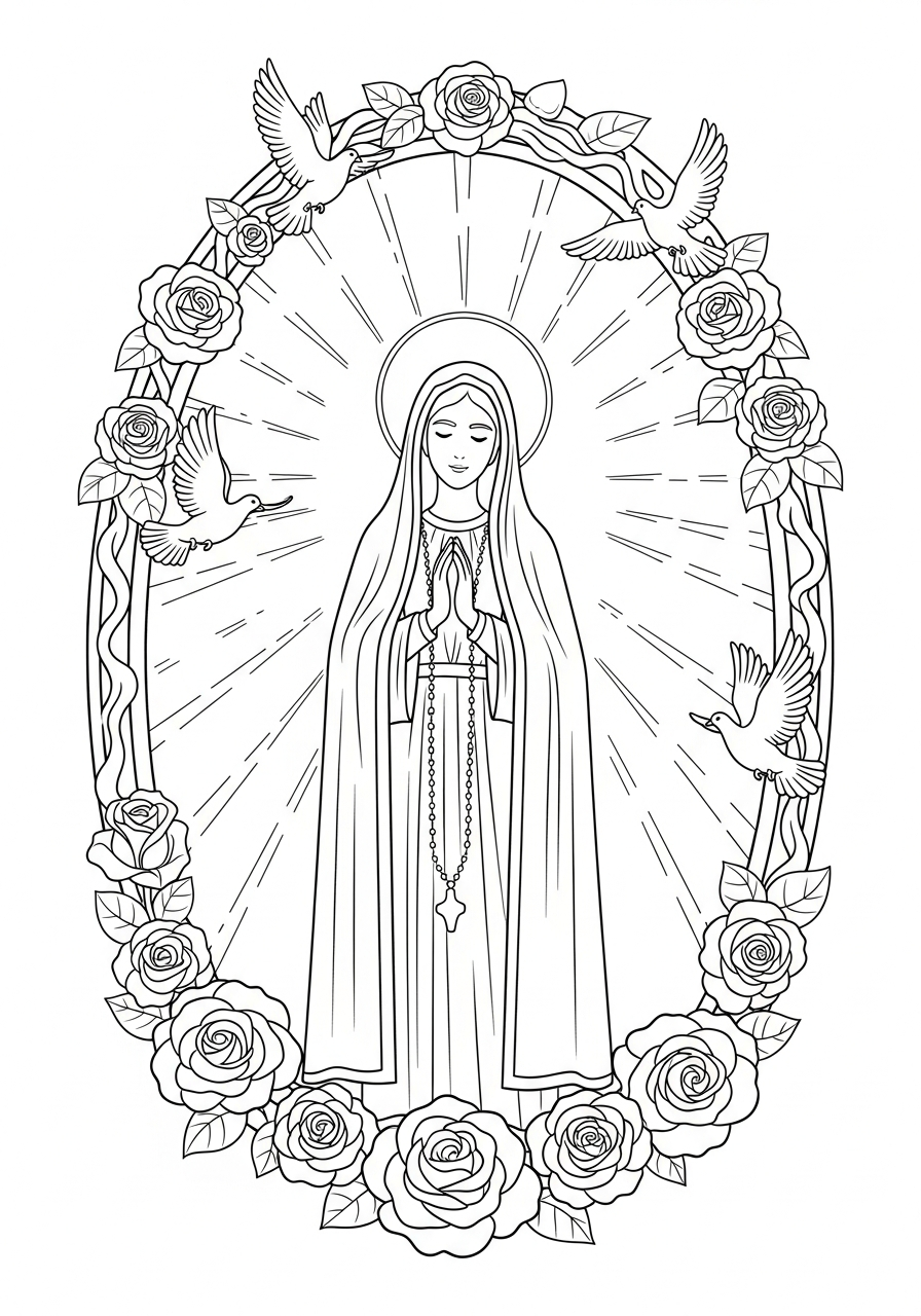 Our Lady of Fátima Coloring Pages 9 Our Lady of Fátima ornaments coloring pages