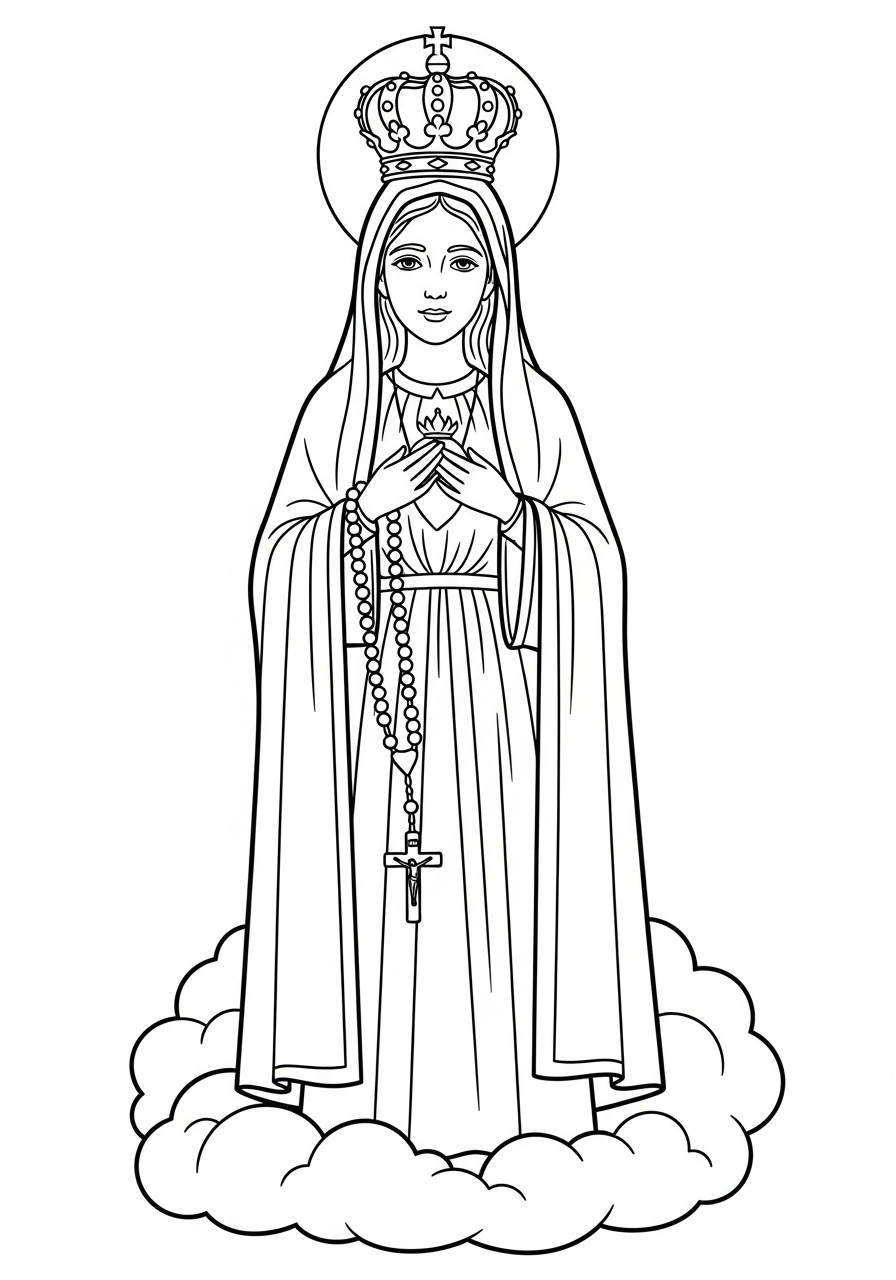 Our Lady of Fátima Coloring Pages 10 easy cute Our Lady of Fátima coloring pages