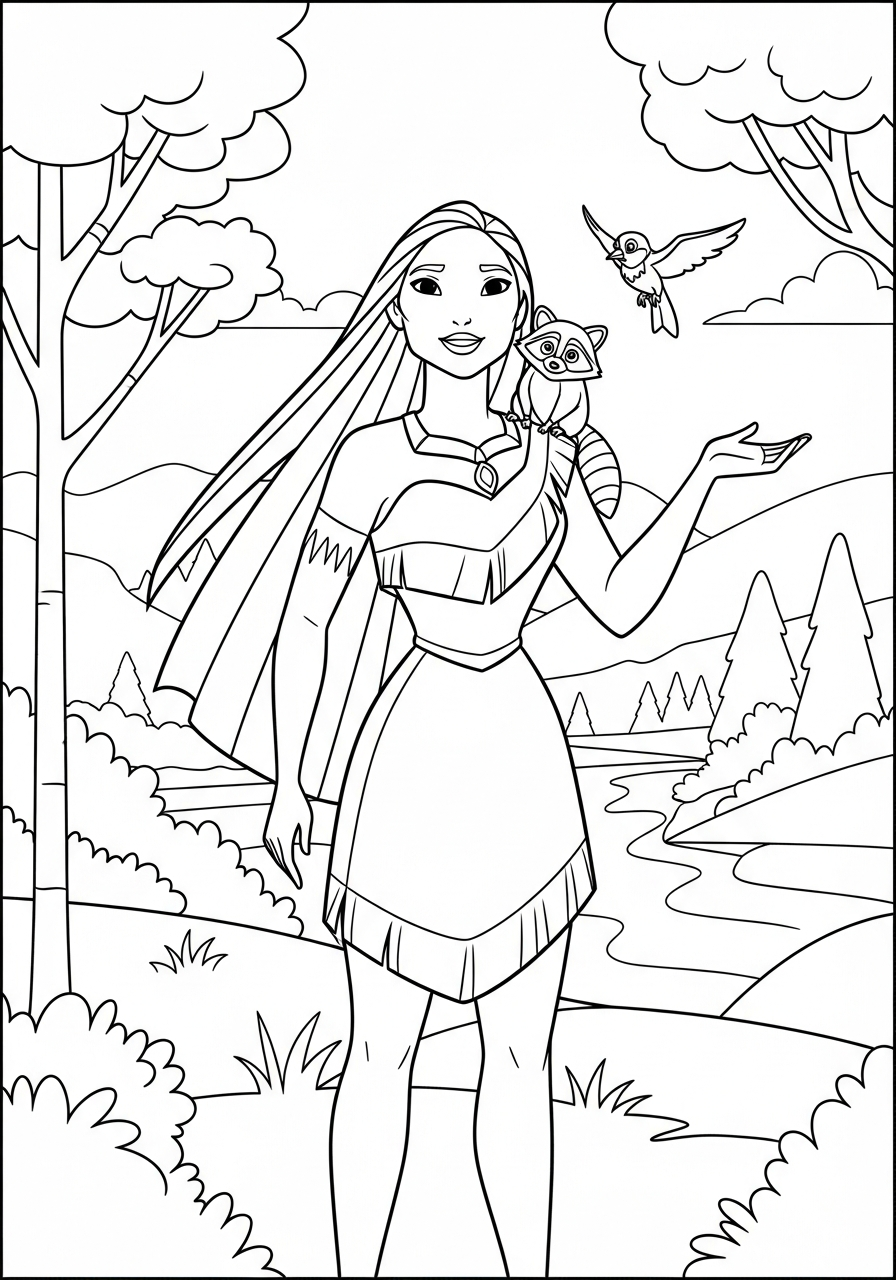coloring pages printable Pocahontas
