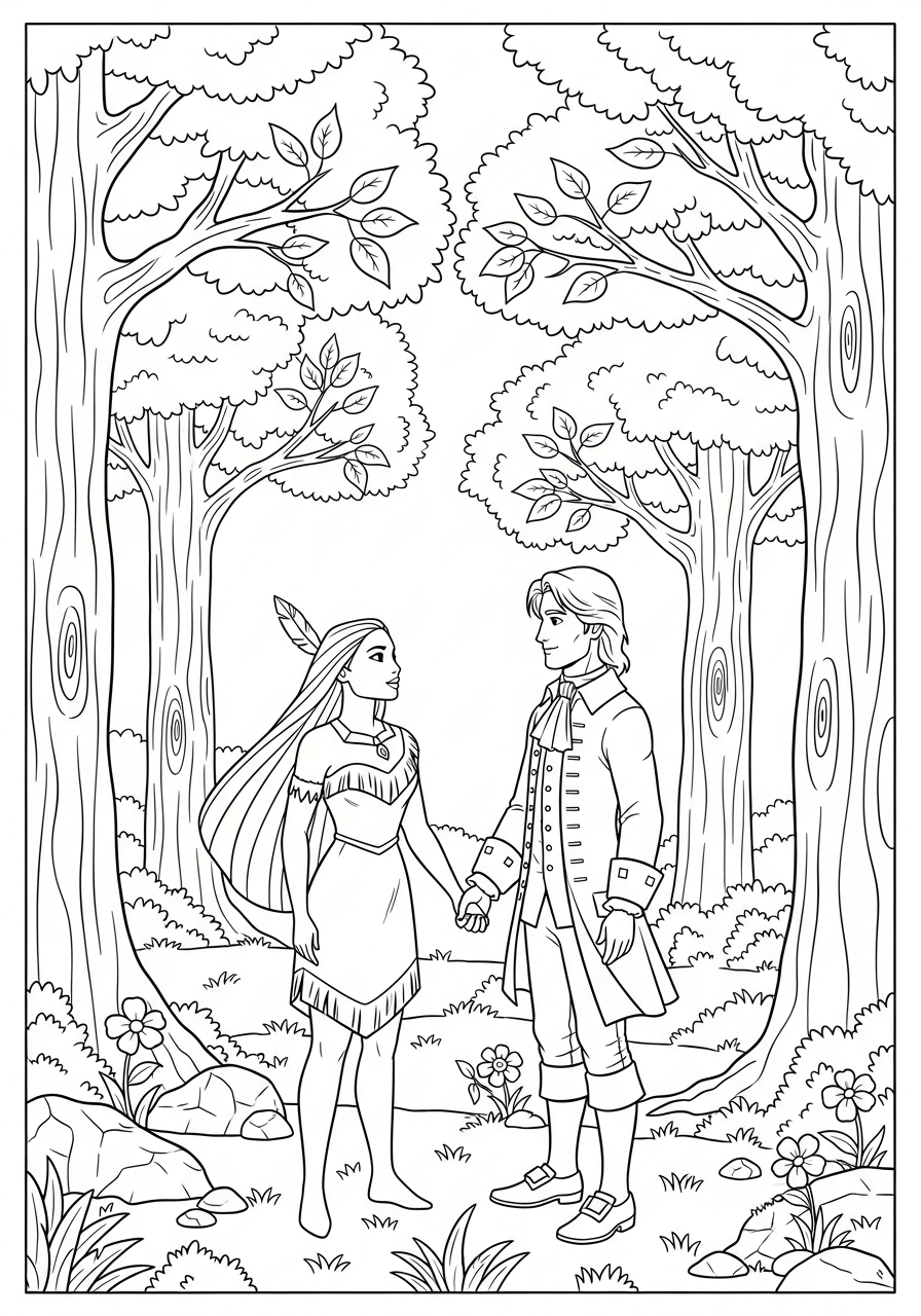 kids Pocahontas coloring pages