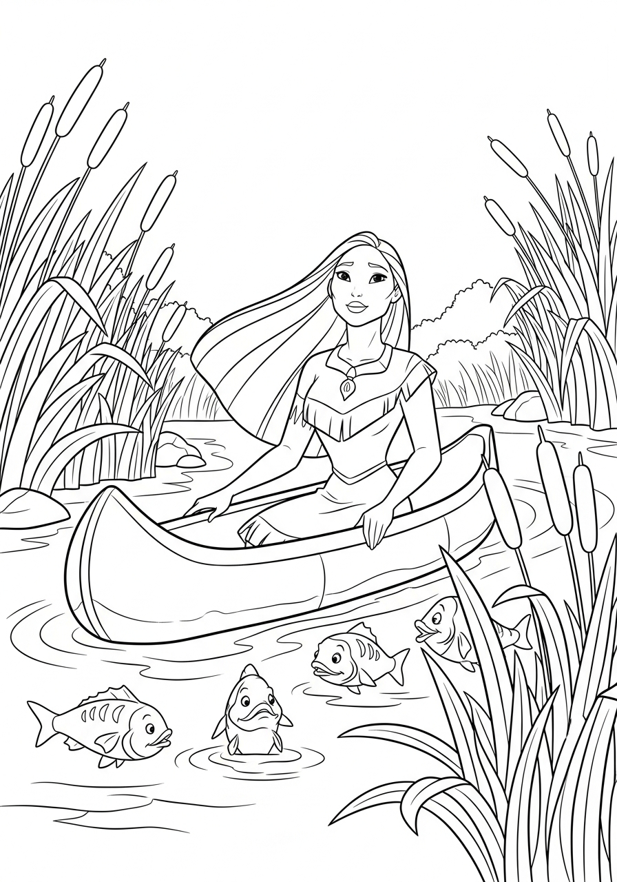 Pocahontas themed coloring pages 1
