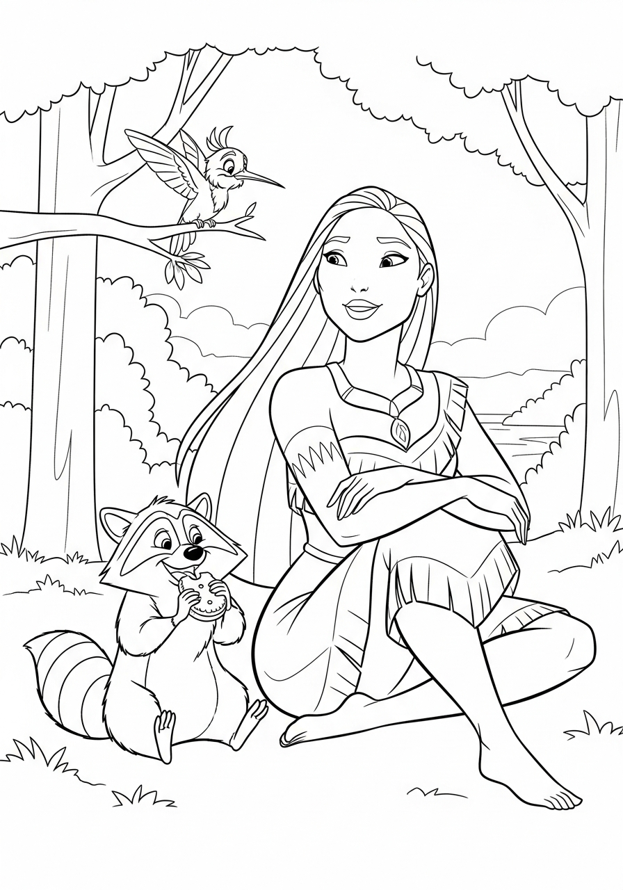 fun Pocahontas coloring pages 2