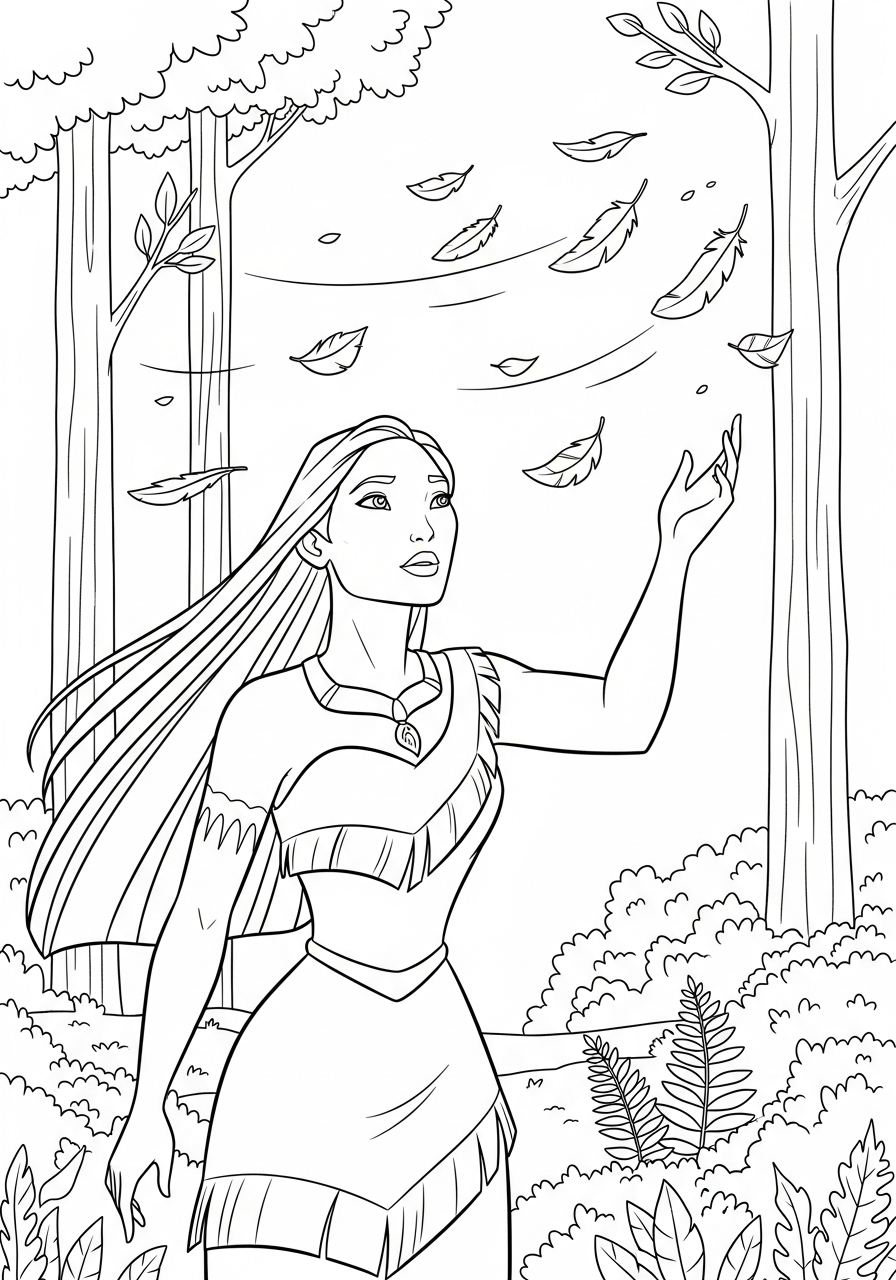 free printable Pocahontas coloring pages