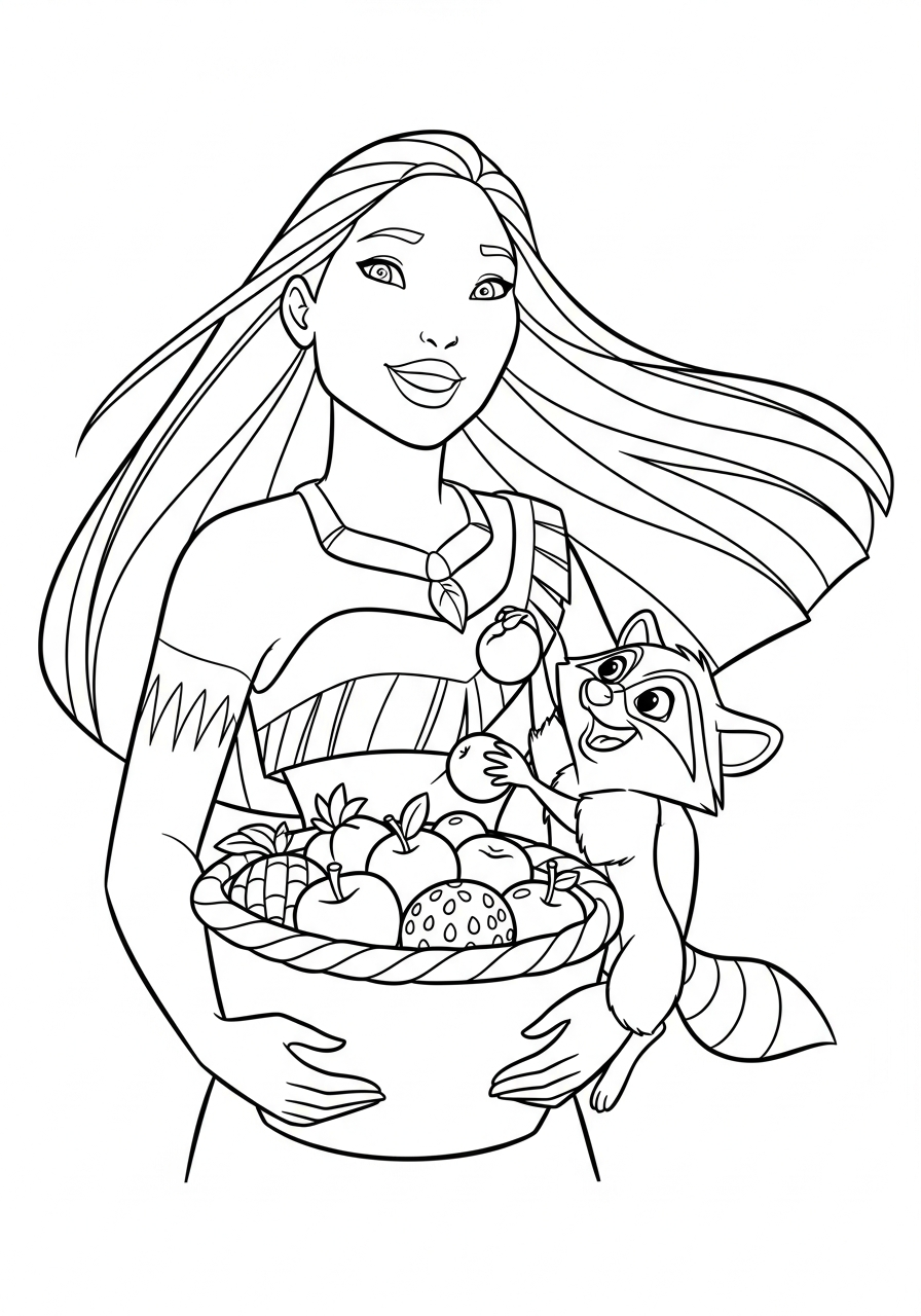 free coloring Pocahontas pages