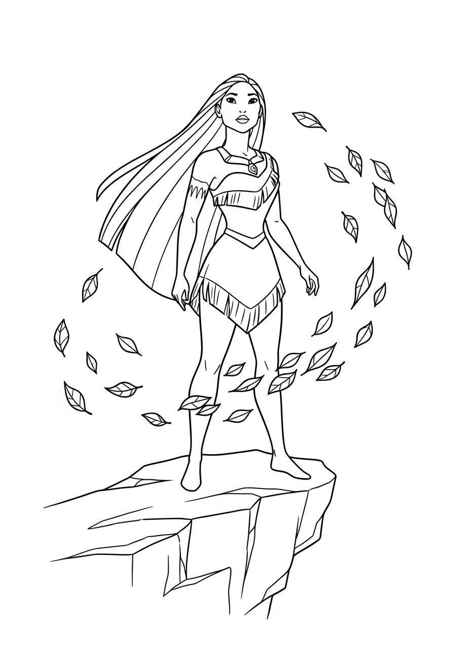 preschool Pocahontas coloring pages