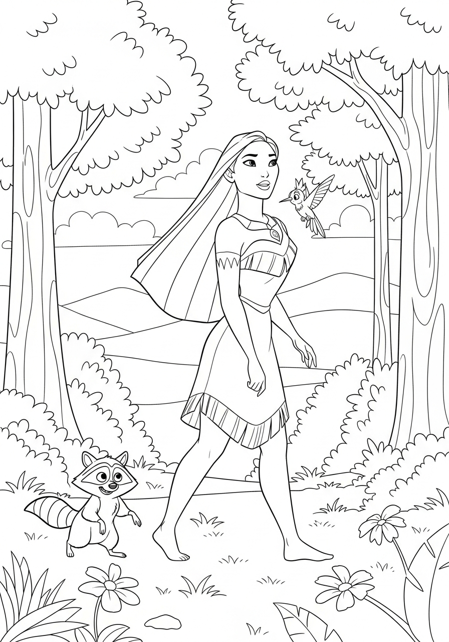 coloring pages for Pocahontas