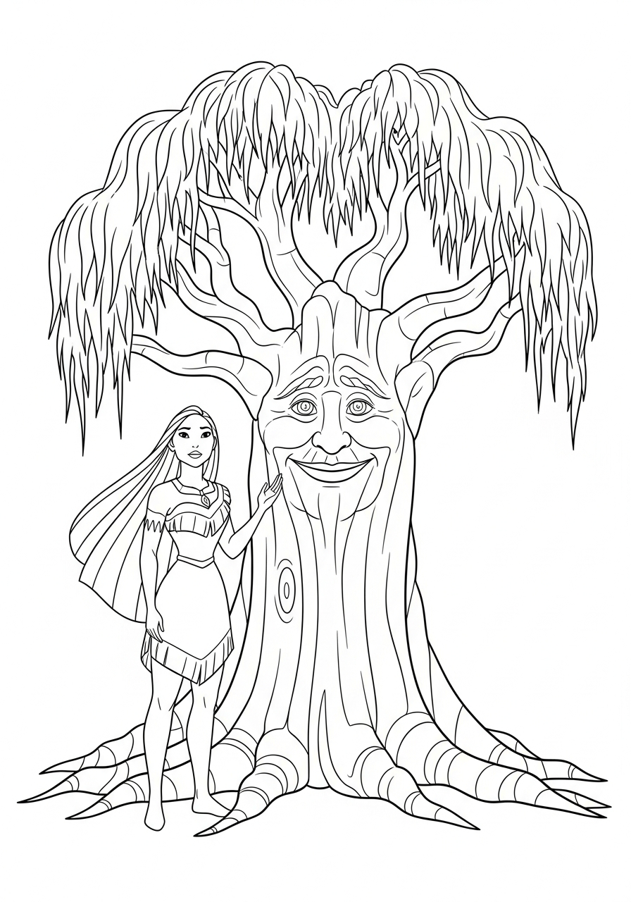 Pocahontas cards coloring pages