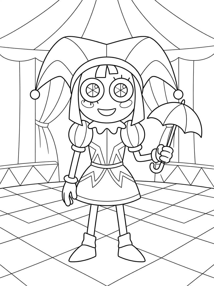 Pomni Coloring Pages 13 free Pomni coloring pages