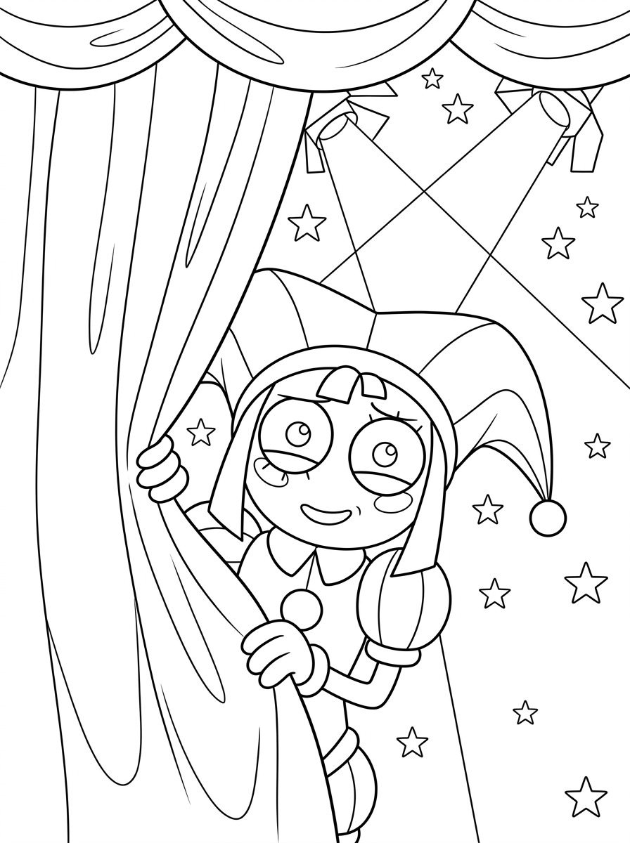 Pomni Coloring Pages 15 detailed Pomni coloring pages for adults