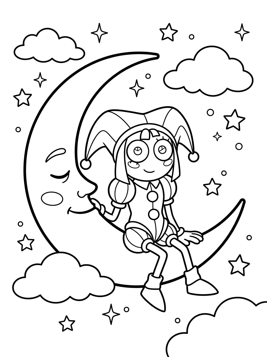 Pomni Coloring Pages 20 free printable coloring pages Pomni