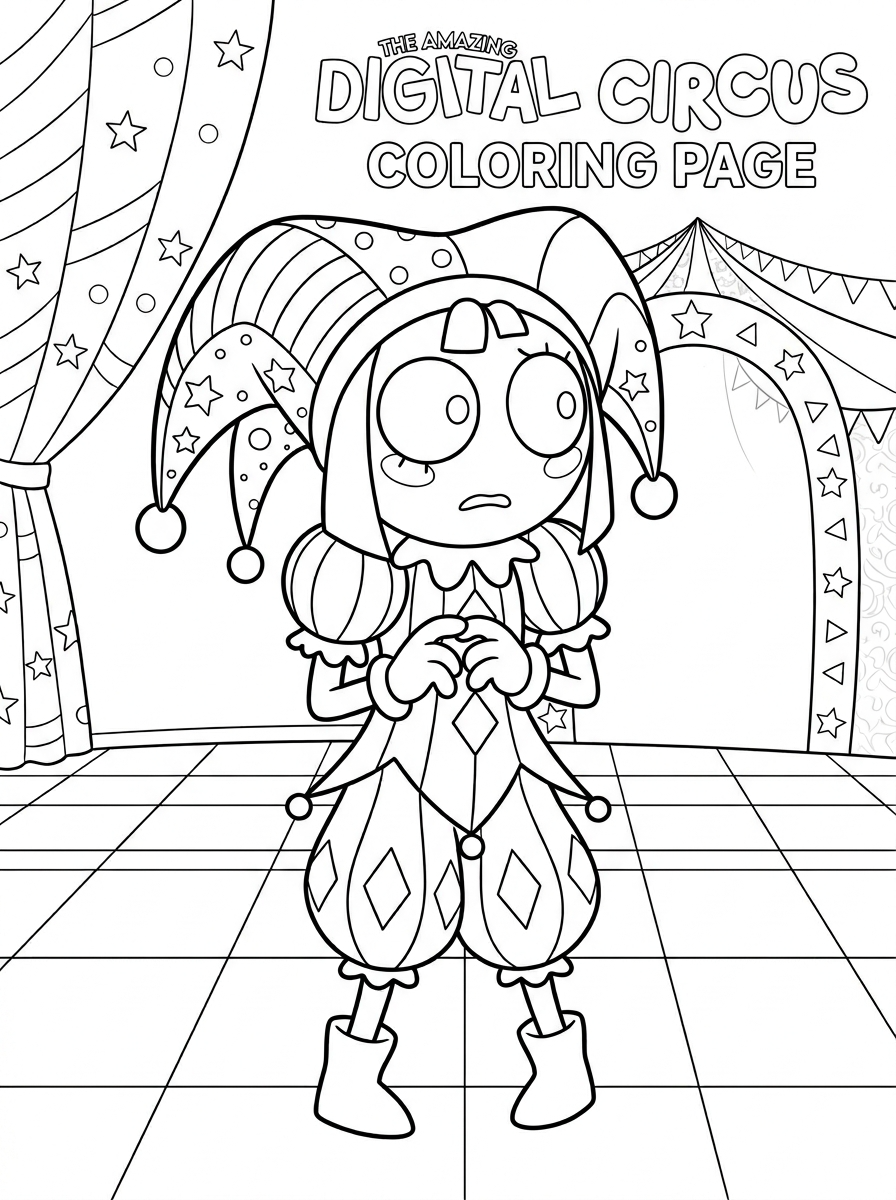 Pomni Coloring Pages 4 free Pomni coloring pages for kids
