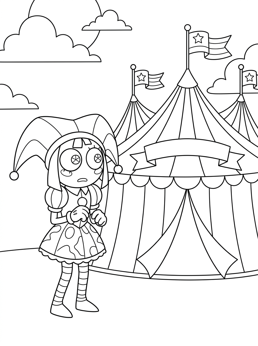 Pomni Coloring Pages 6 kids Pomni coloring pages