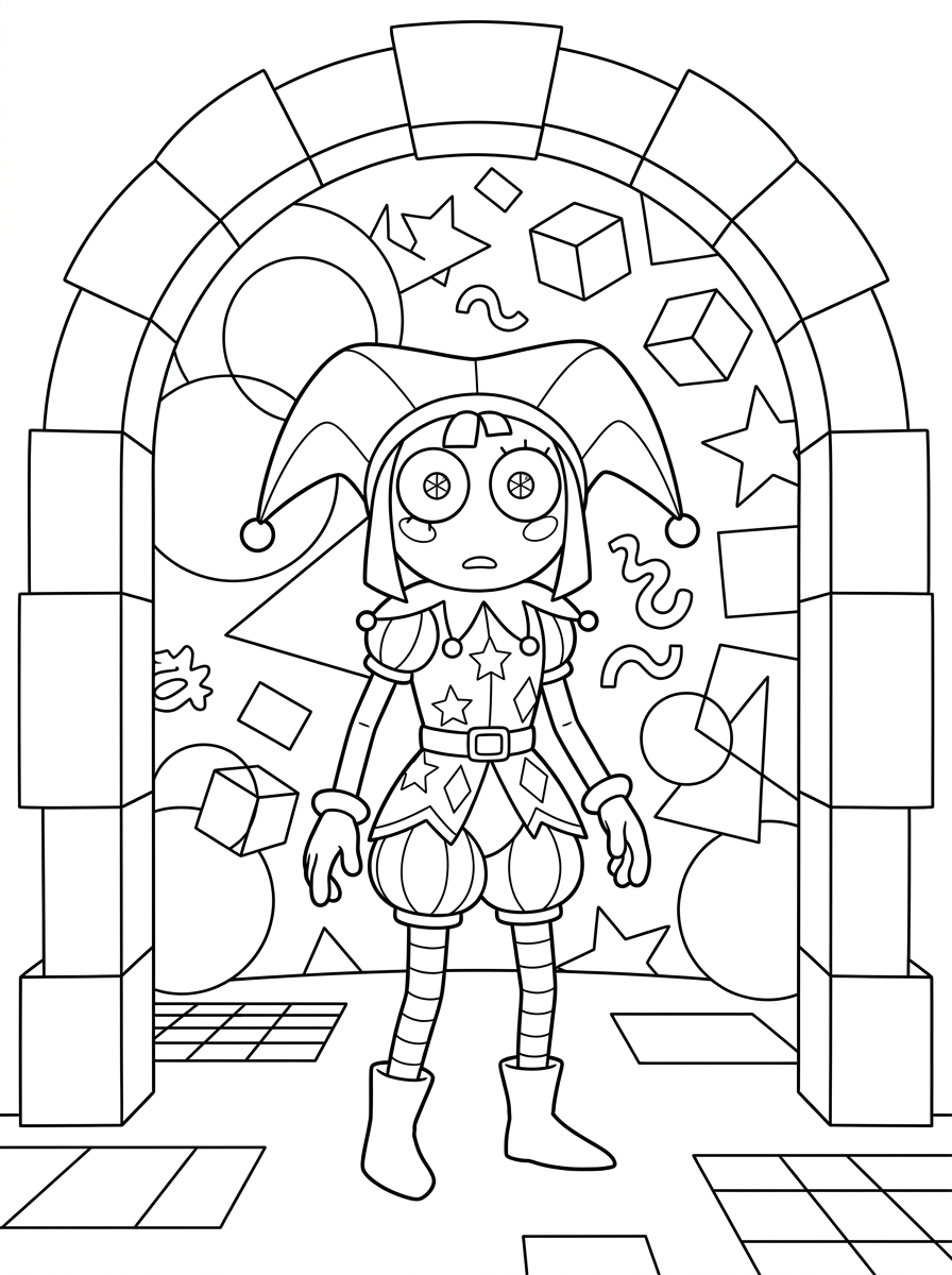 Pomni Coloring Pages 7 adult coloring pages Pomni