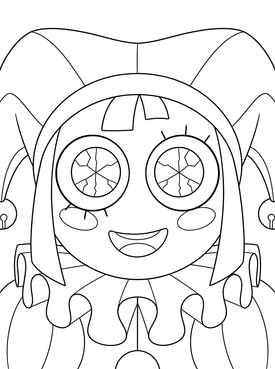 Pomni Coloring Pages 8 free Pomni coloring pages pdf
