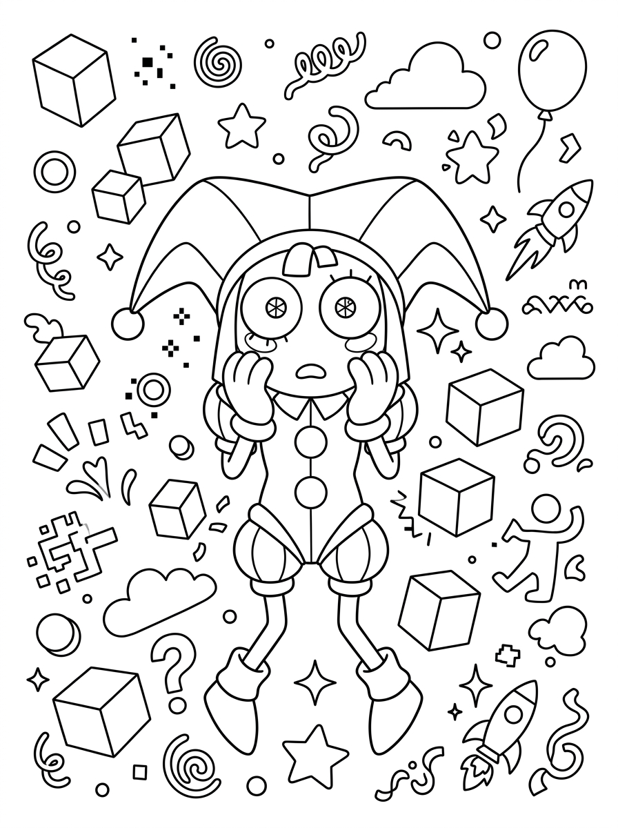 Pomni Coloring Pages 10 coloring pages printable Pomni