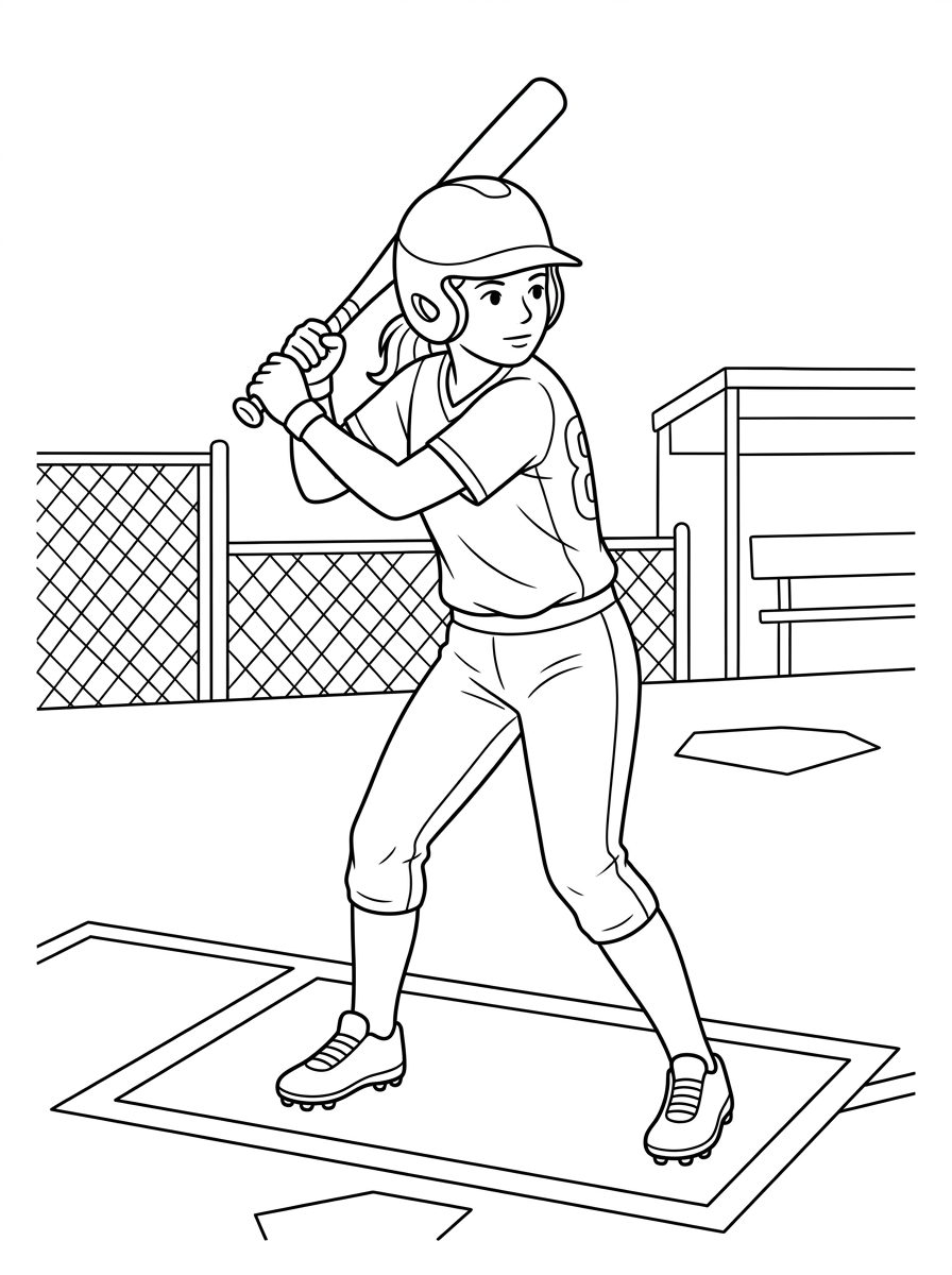 neşeli Softbol boyama sayfaları