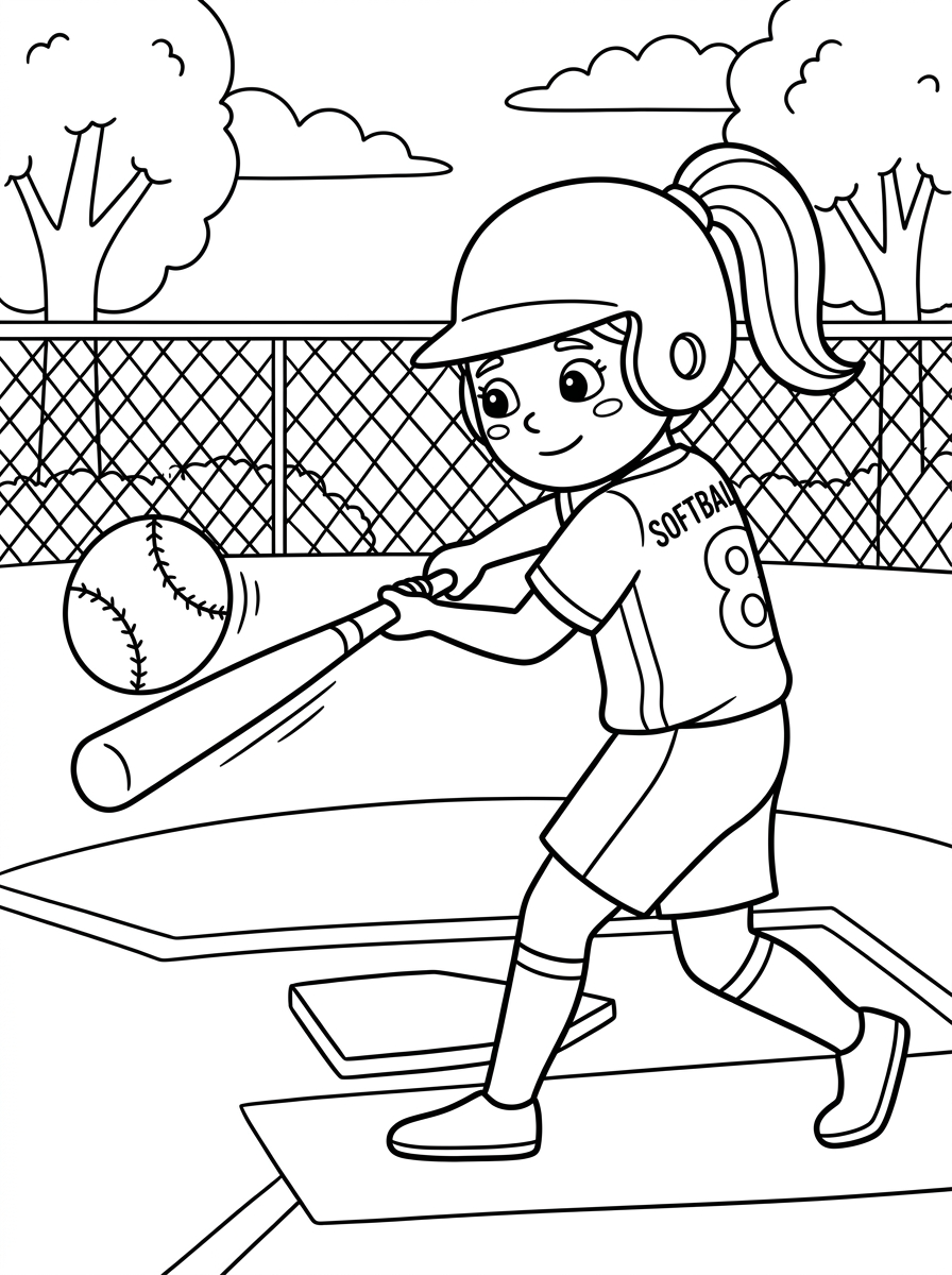 Sevimli boyama sayfaları, Softbol