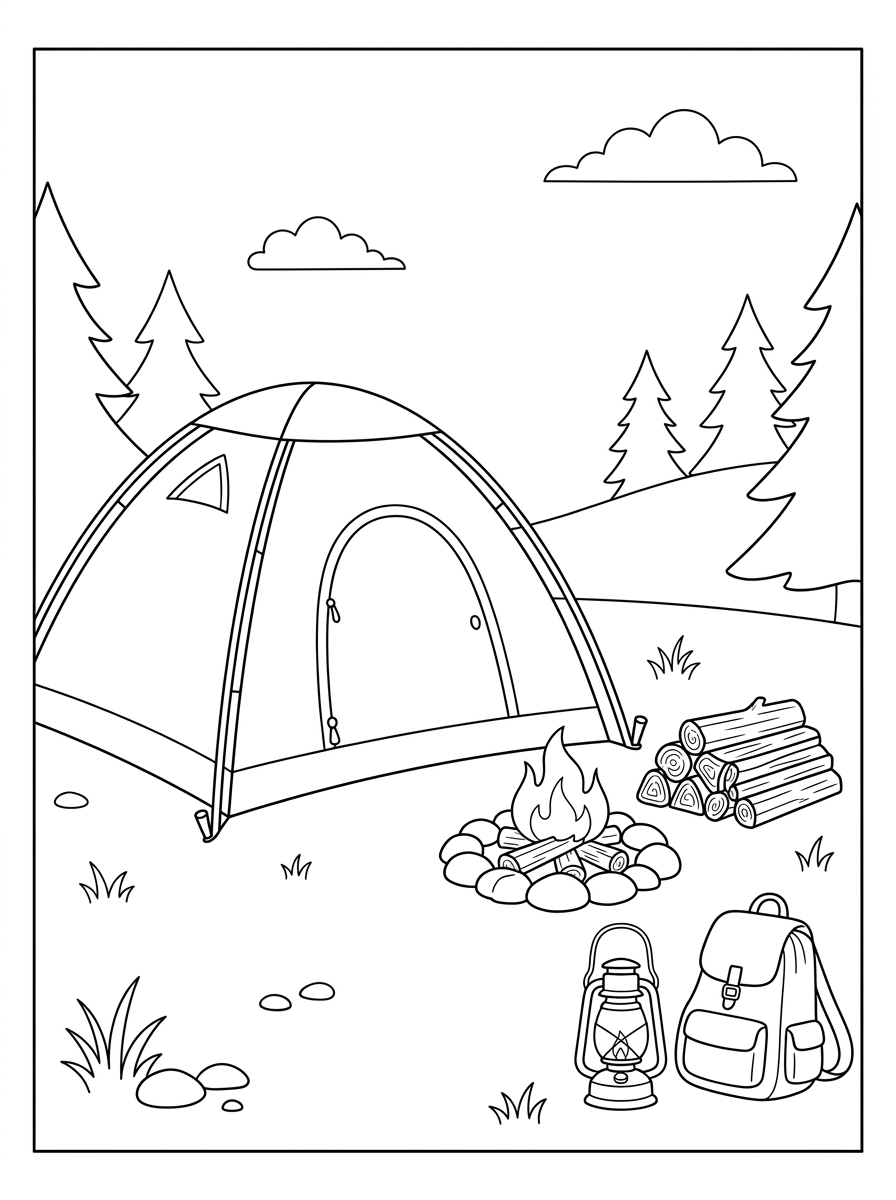 Tent Coloring Pages 12 Tent printable coloring pages