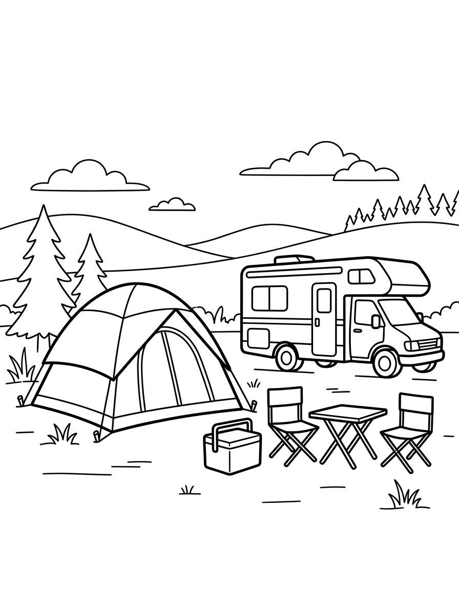 Tent Coloring Pages 13 free Tent tree coloring pages