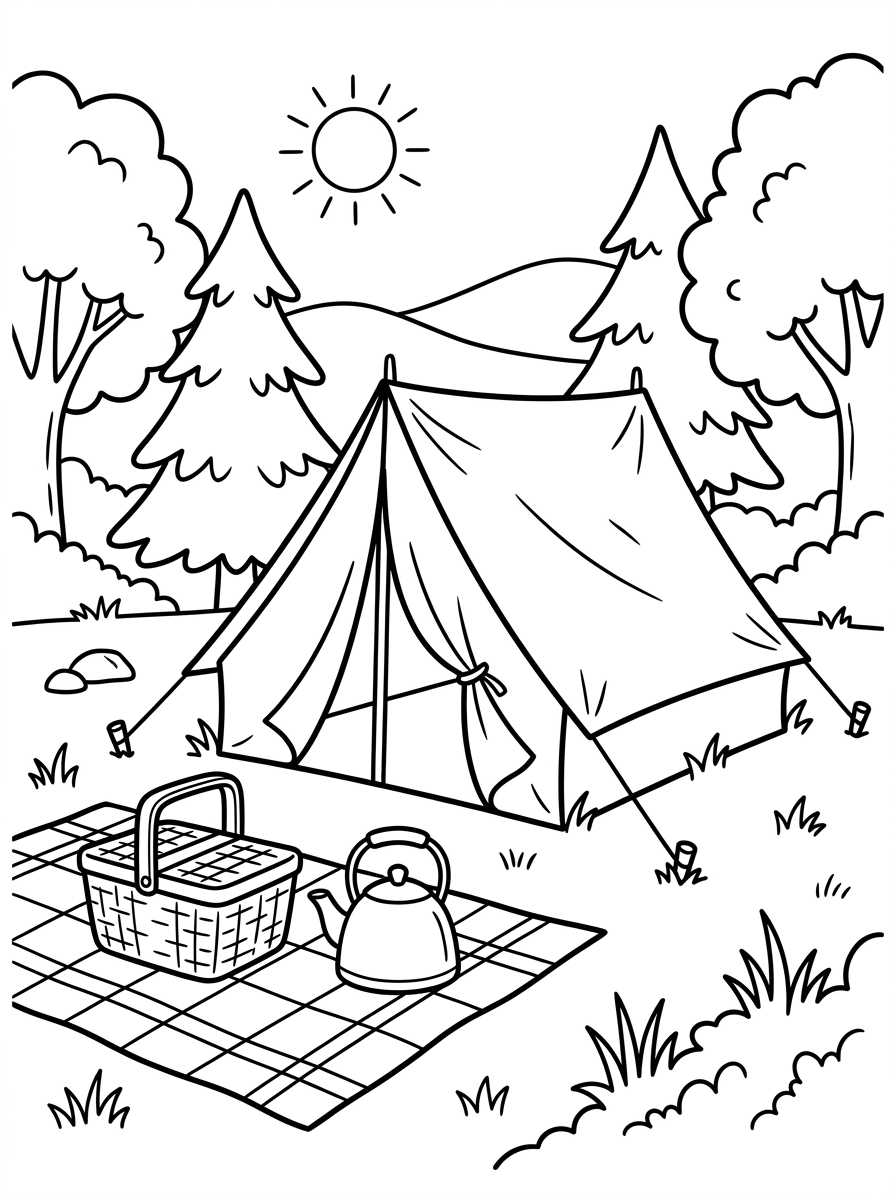 Tent Coloring Pages 14 Tent coloring book pages