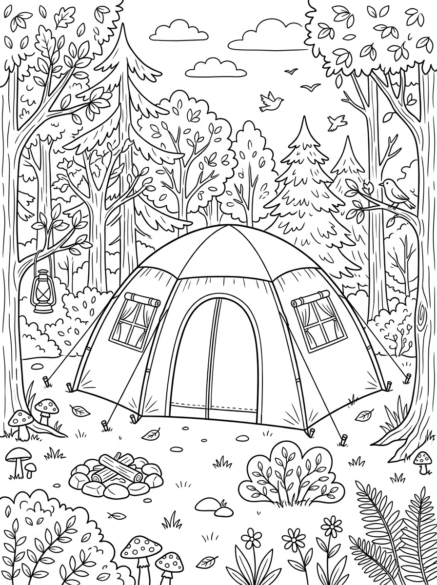 Tent Coloring Pages 15 Tent coloring pages for preschoolers