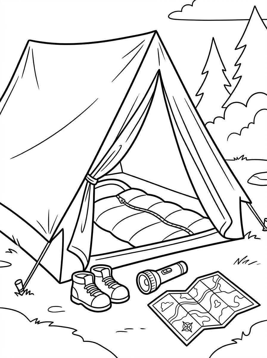 Tent Coloring Pages 16 Tent coloring pages for kids