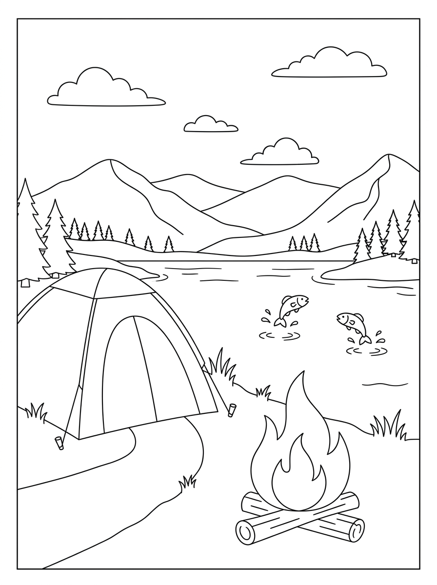 Tent Coloring Pages 17 detailed Tent coloring pages
