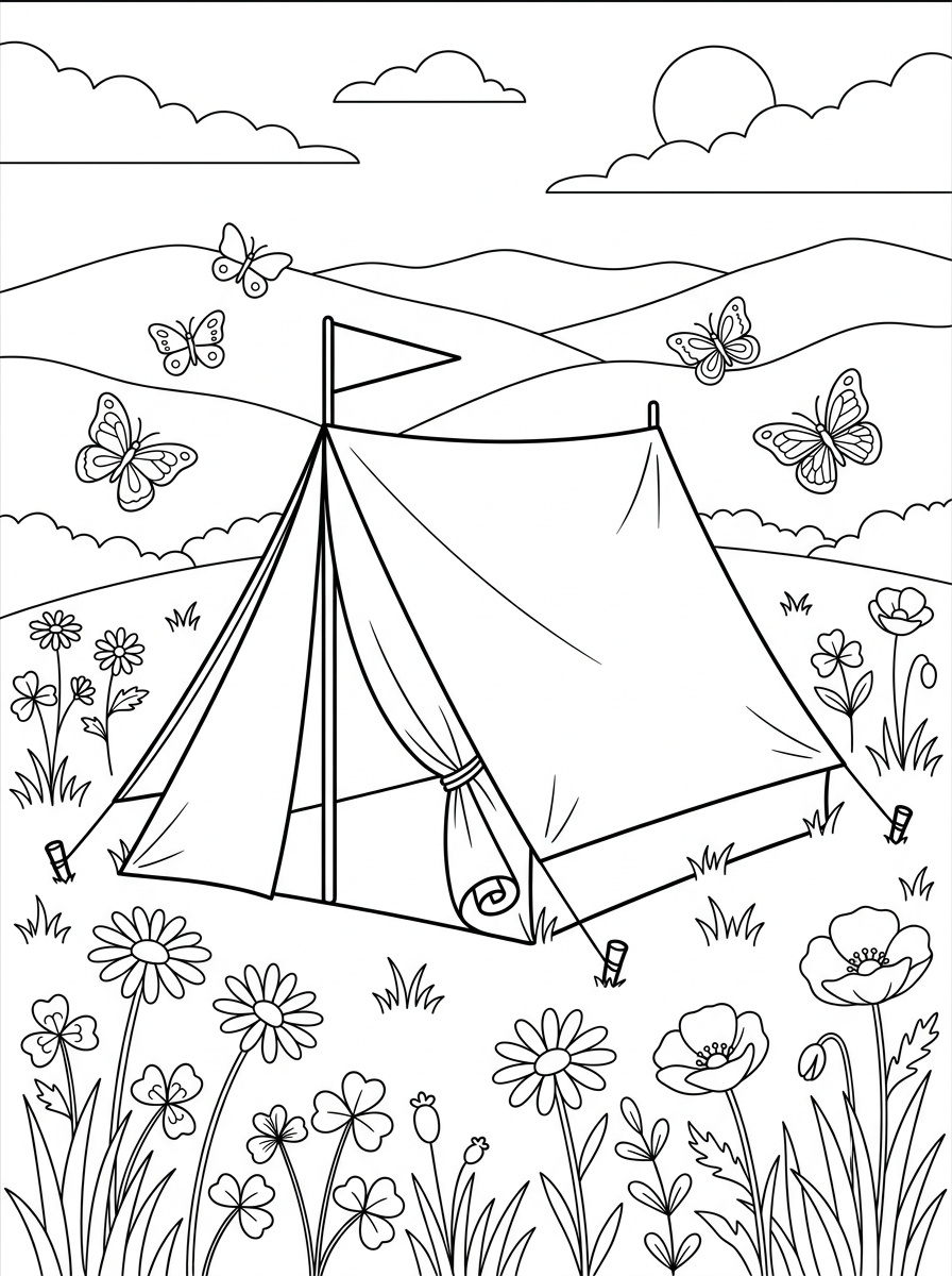 Tent Coloring Pages 18 Tent coloring pages printable 1