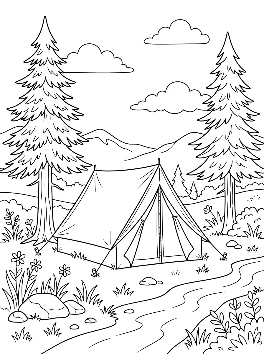 Tent Coloring Pages 20 detailed Tent coloring pages 1