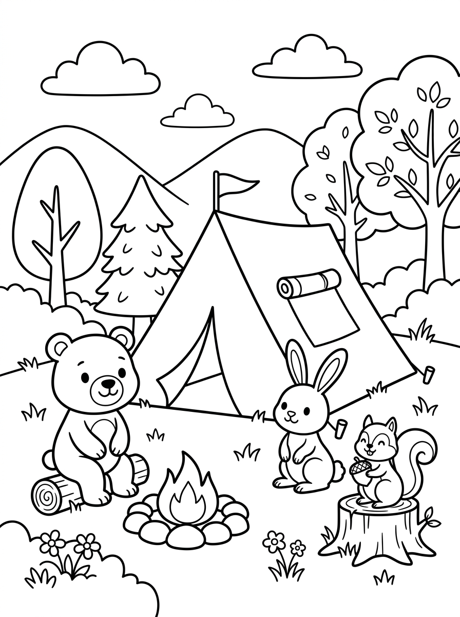 Tent Coloring Pages 4 Tent coloring pages printable