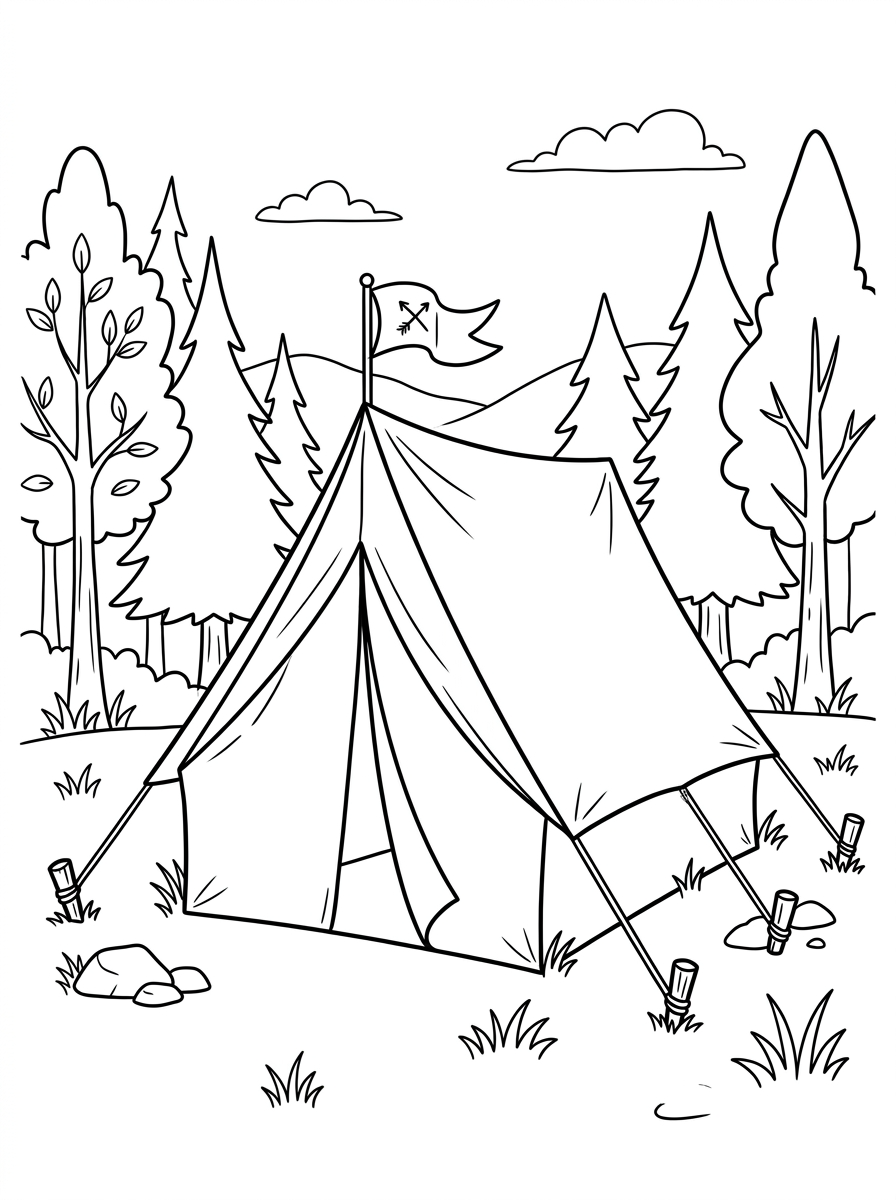 Tent Coloring Pages 6 coloring pages printable Tent
